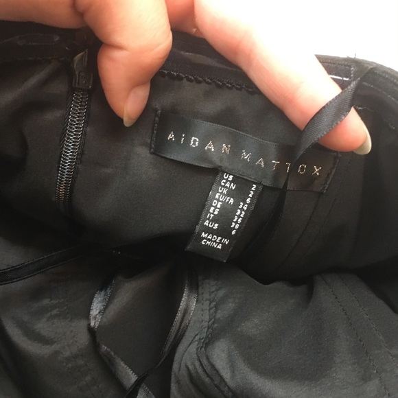 Aidan Mattox strapless gown black peplum column - Picture 6 of 8